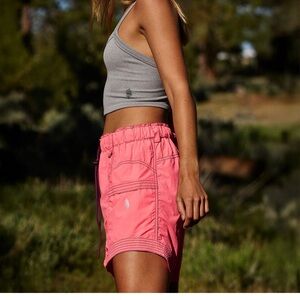 Z245. New Free People FP Movement neon coral Drawstring Active Shorts for Women